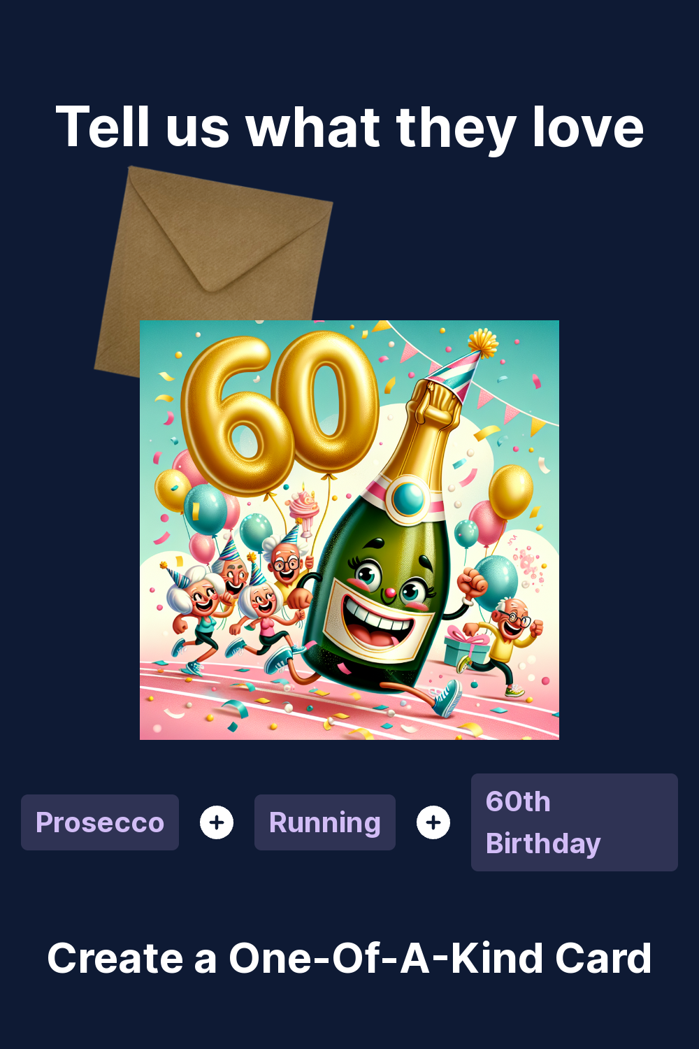 1) Birthday AI Generated Card - Prosecco , Running , and