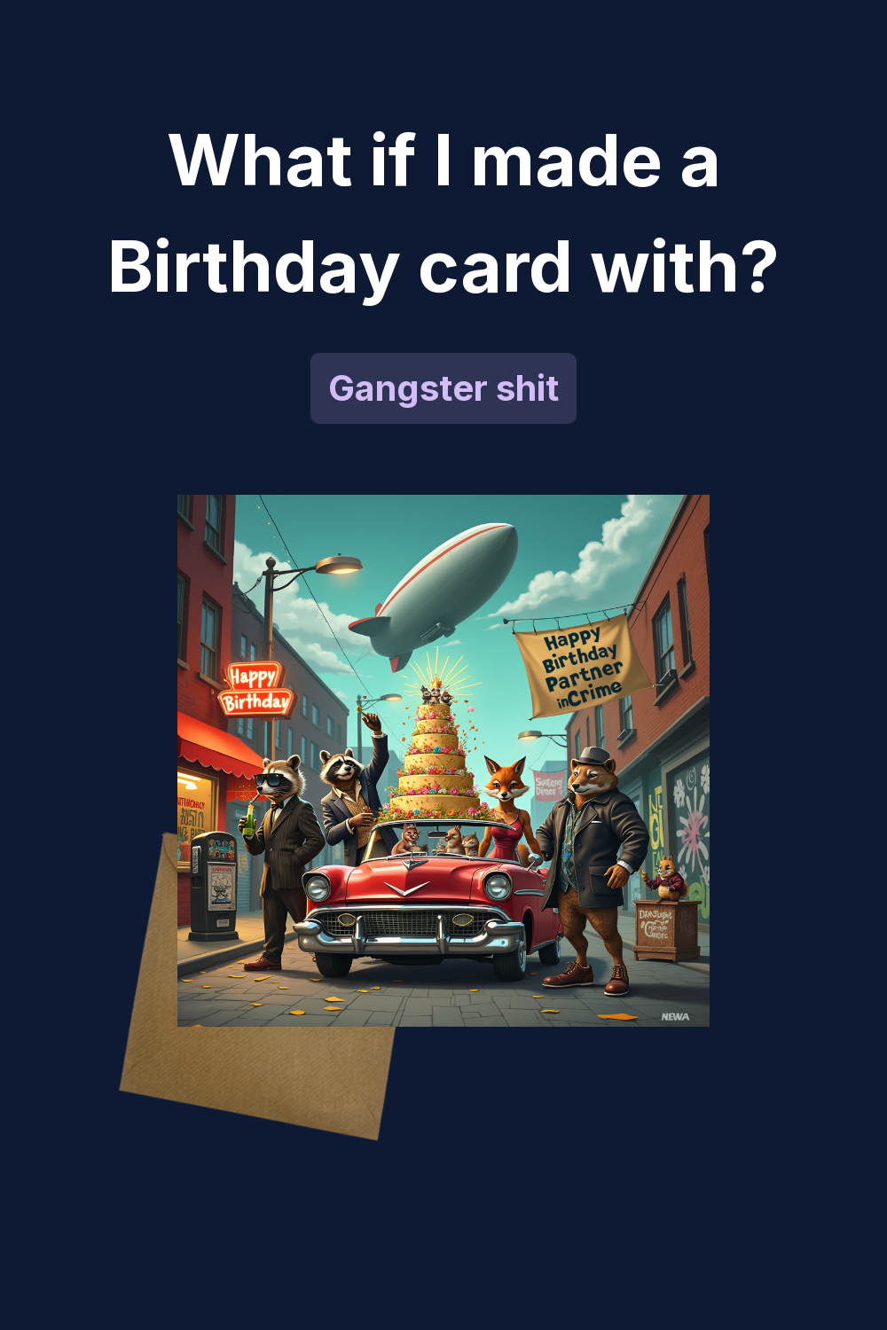 2) Birthday AI Generated Card - Gangster shit (e99d7), image size:1000x1500