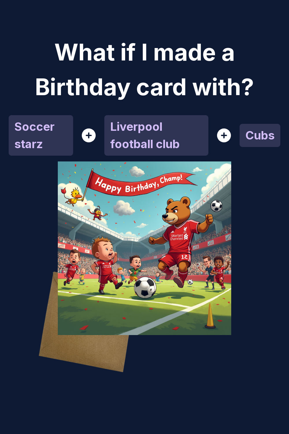 2) Birthday AI Generated Card Soccer starz, Liverpool football